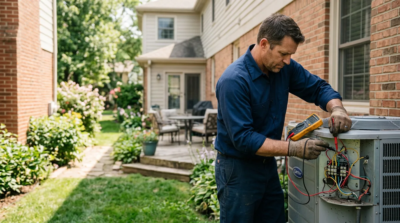 HVAC technician working near Rensselaer Falls, NY